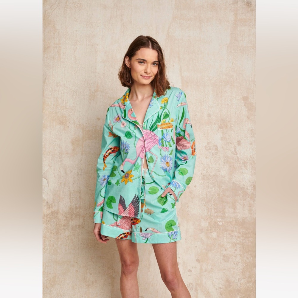 Karen Mabon Book Covers Short Sleeve Pajamas sz Small